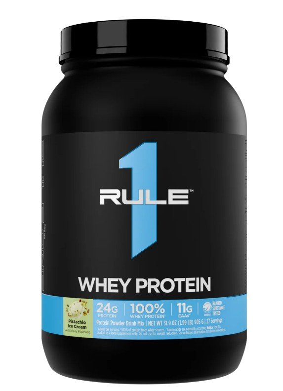 Rule One Whey Protein pistacijų ledų skonio baltymų papildas