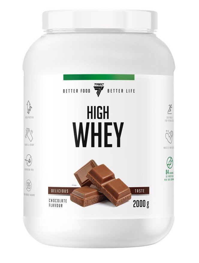 Trec Nutrition High Whey, Šokolado skonio, 2000 g, maisto papildas