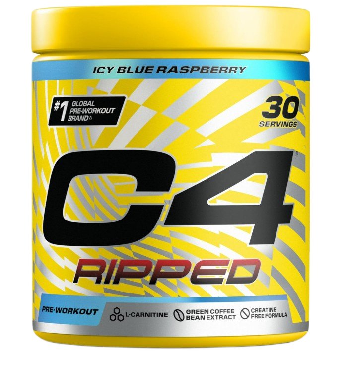 Cellucor C4 Ripped, Icy Blue Raspberry - 189 g pre-workout papildas
