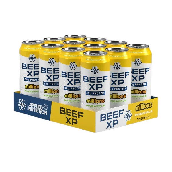Maisto papildas BEEF XP skardinėse, ananasų skonio, 12 vnt. x 500 ml