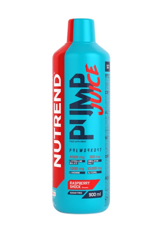 Nutrend Pump Juice, Raspberry Shock - 900 ml, sporto papildas, prieš treniruotę