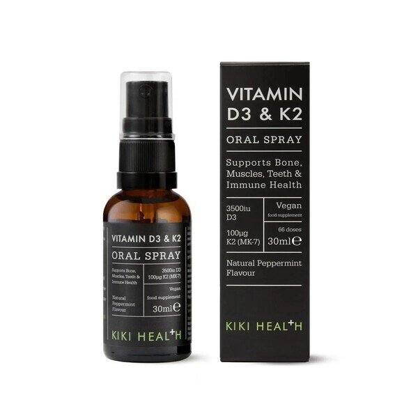 KIKI Health D3- ja K2-vitamiini suusprei, naturaalne piparmünt - 30 ml.