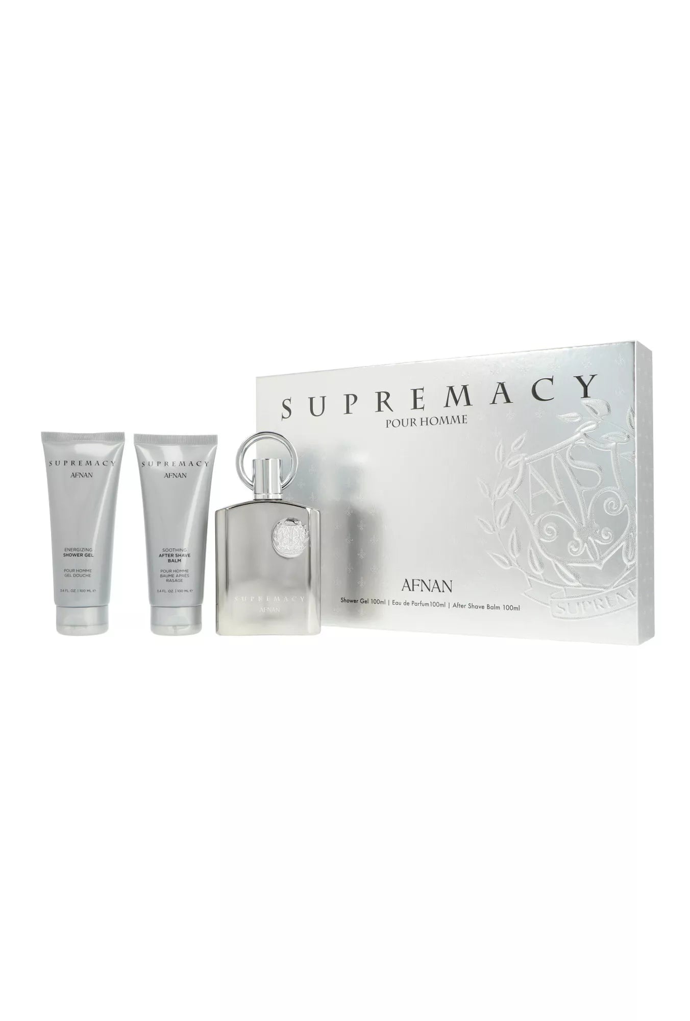 Zestaw Afnan Supremacy Silver Edp 100ml + Shower Gel 100ml + After Shave Balm 100ml